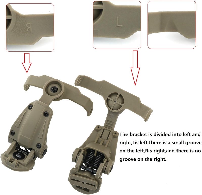 HEARFALCOM for MTEK Flux MLOK Rail Helmet Adapter Compatible With Walker's Razor Earmuffs (Digital) - Image 3